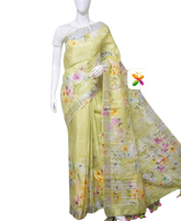 PURE LINEN DIGITAL PRINT SAREE SILK ZONE